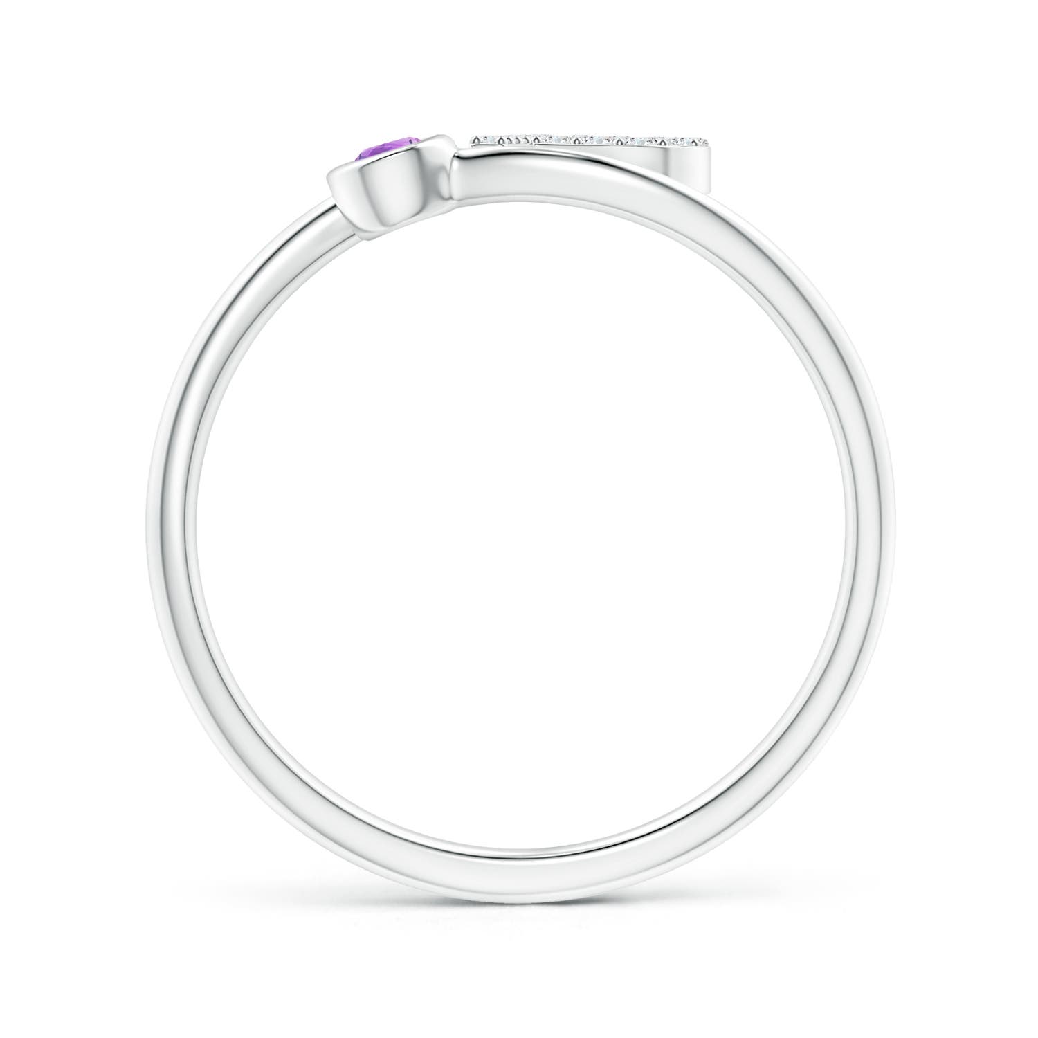 AAA - Amethyst / 0.11 CT / 14 KT White Gold