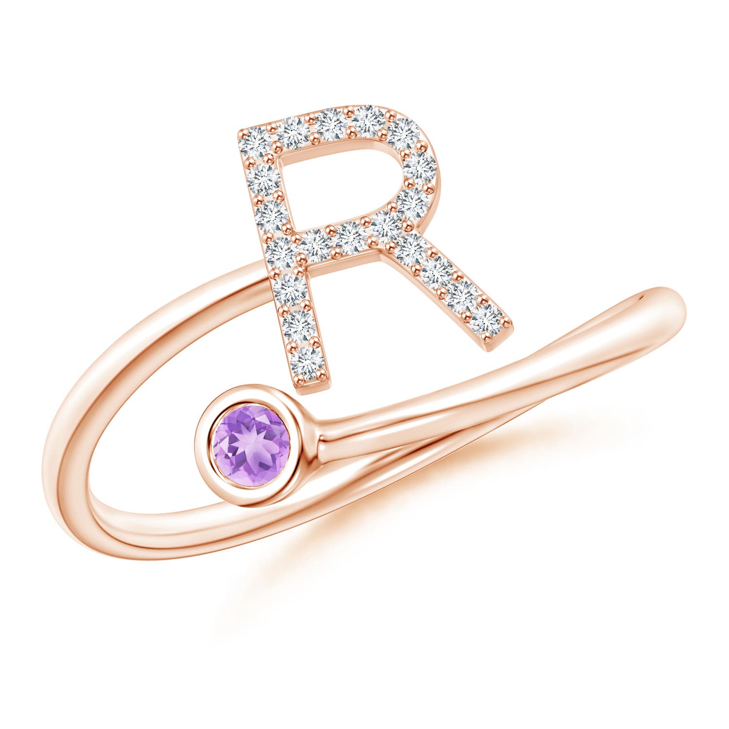 AA - Amethyst / 0.12 CT / 14 KT Rose Gold