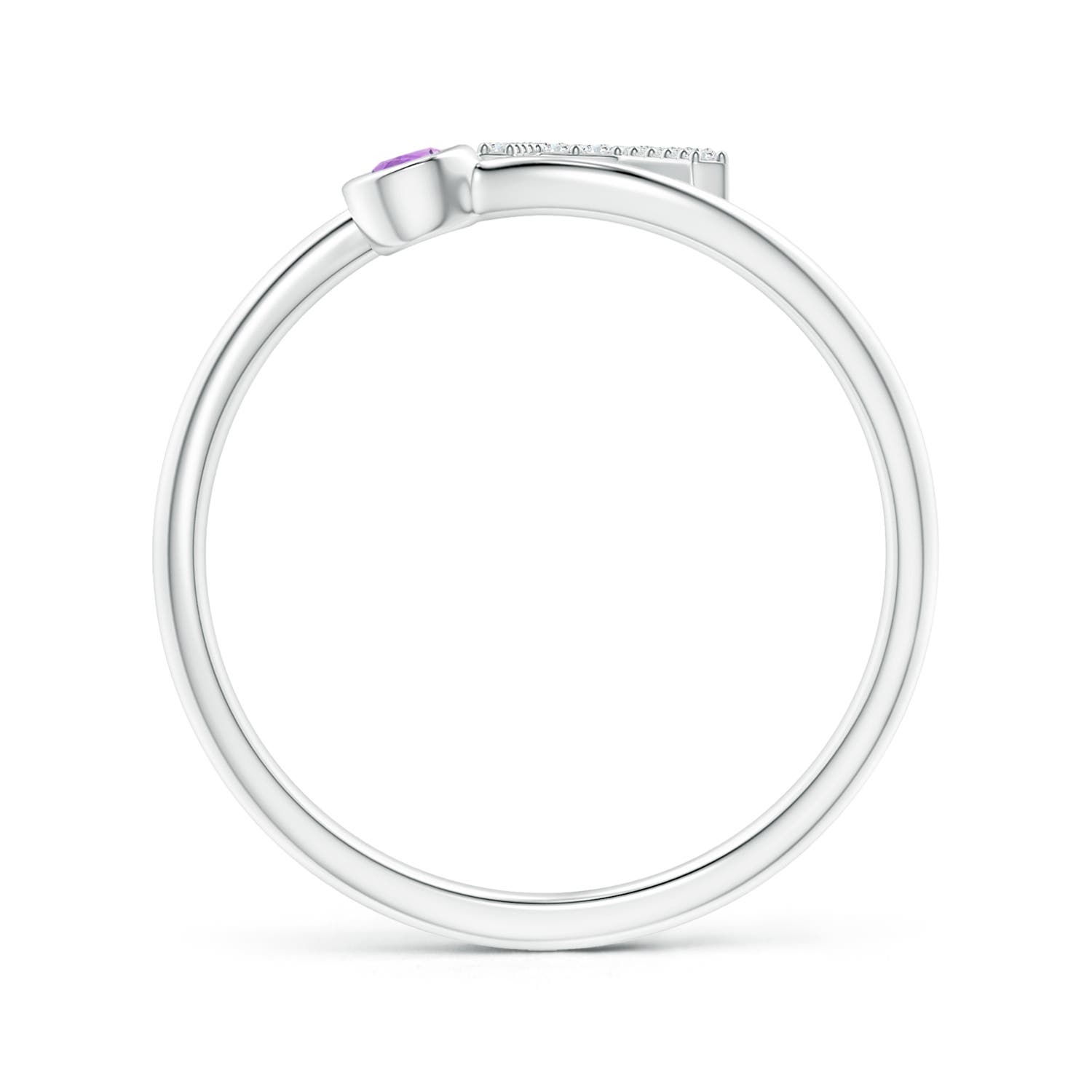 AA - Amethyst / 0.12 CT / 14 KT White Gold