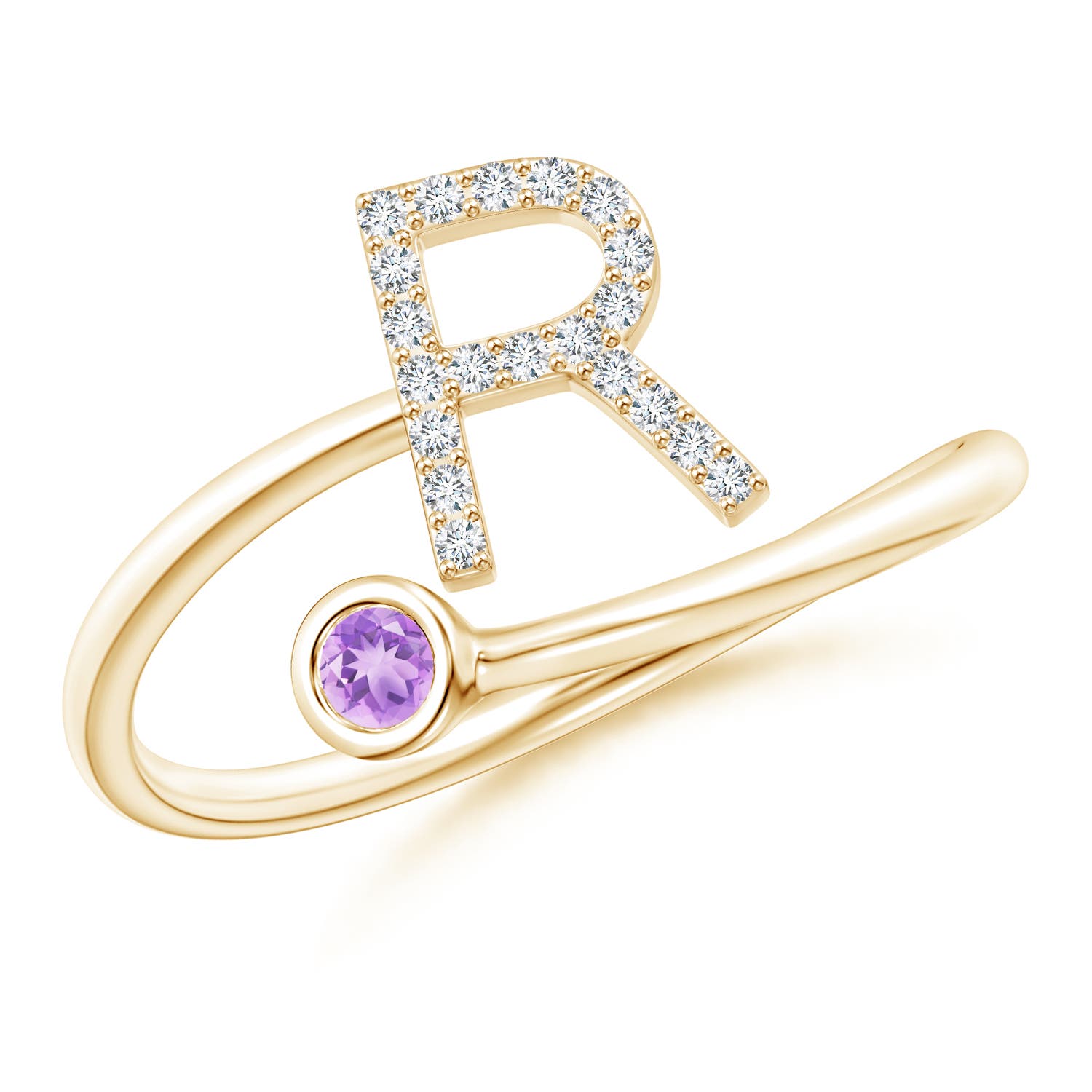 AA - Amethyst / 0.12 CT / 14 KT Yellow Gold