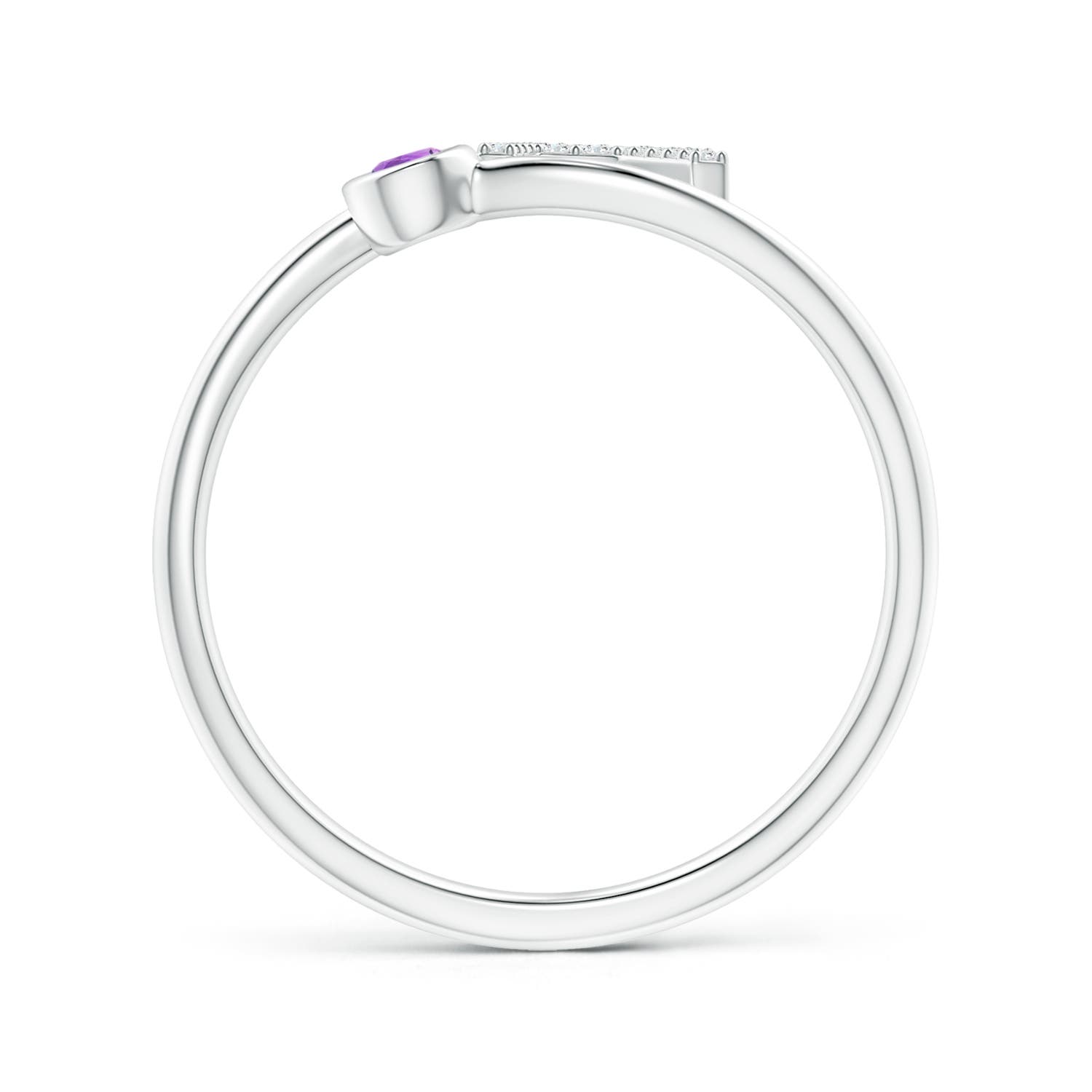 AAAA - Amethyst / 0.12 CT / 14 KT White Gold