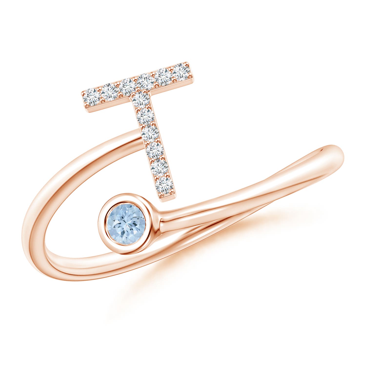 AA - Aquamarine / 0.1 CT / 14 KT Rose Gold