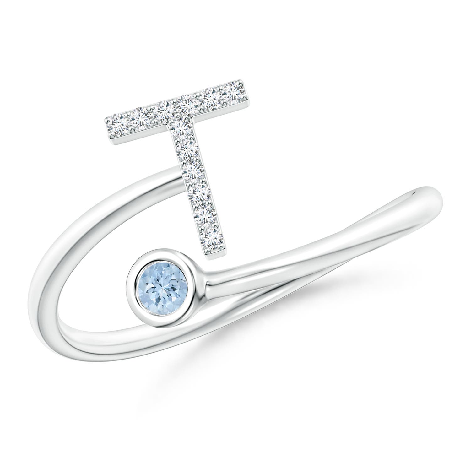 AA - Aquamarine / 0.1 CT / 14 KT White Gold