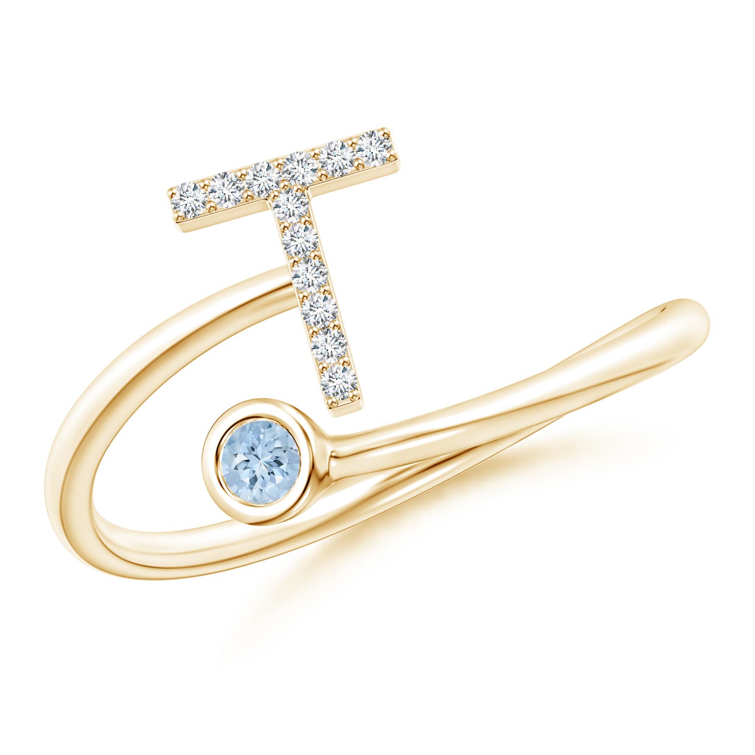 AA - Aquamarine / 0.1 CT / 14 KT Yellow Gold