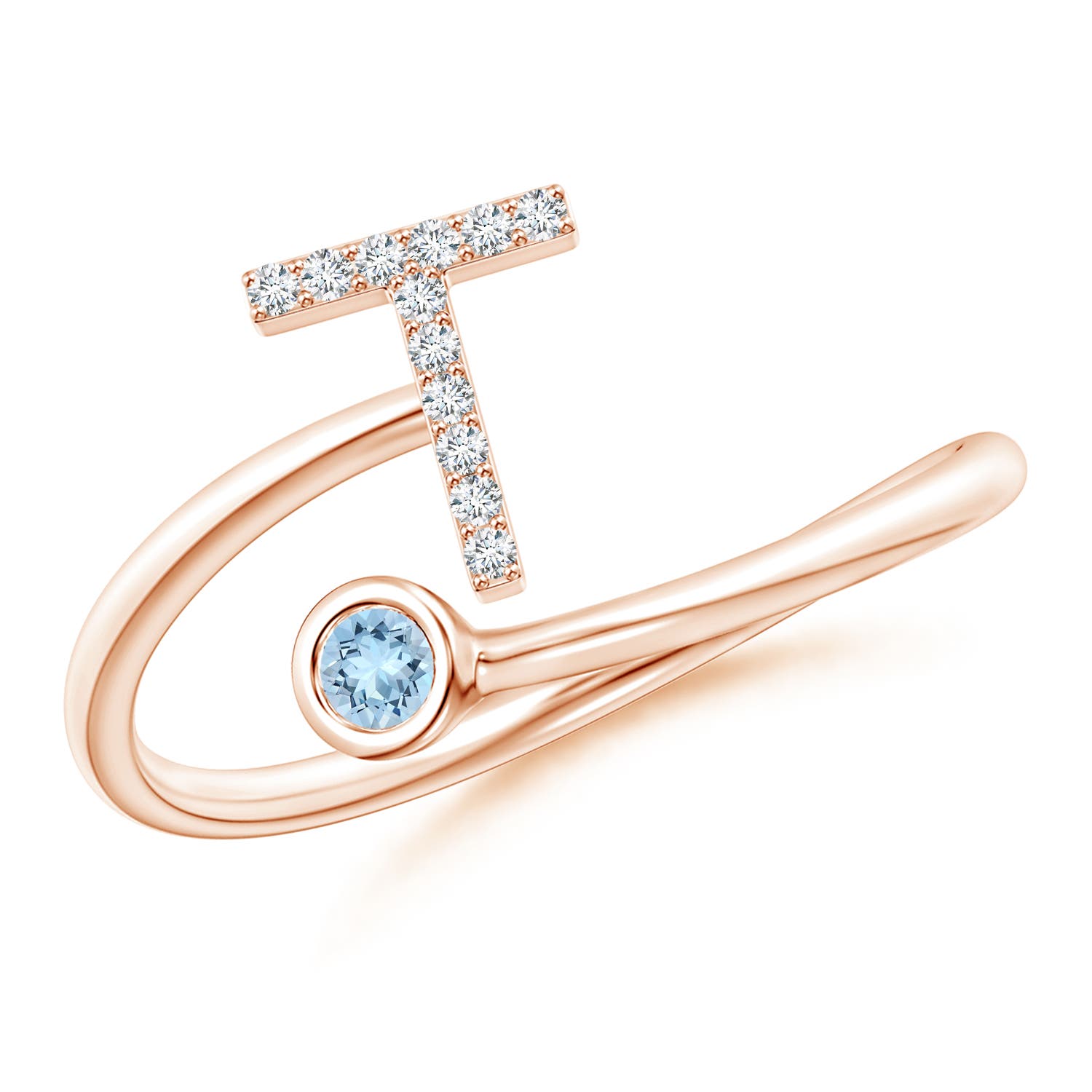 AAA - Aquamarine / 0.1 CT / 14 KT Rose Gold