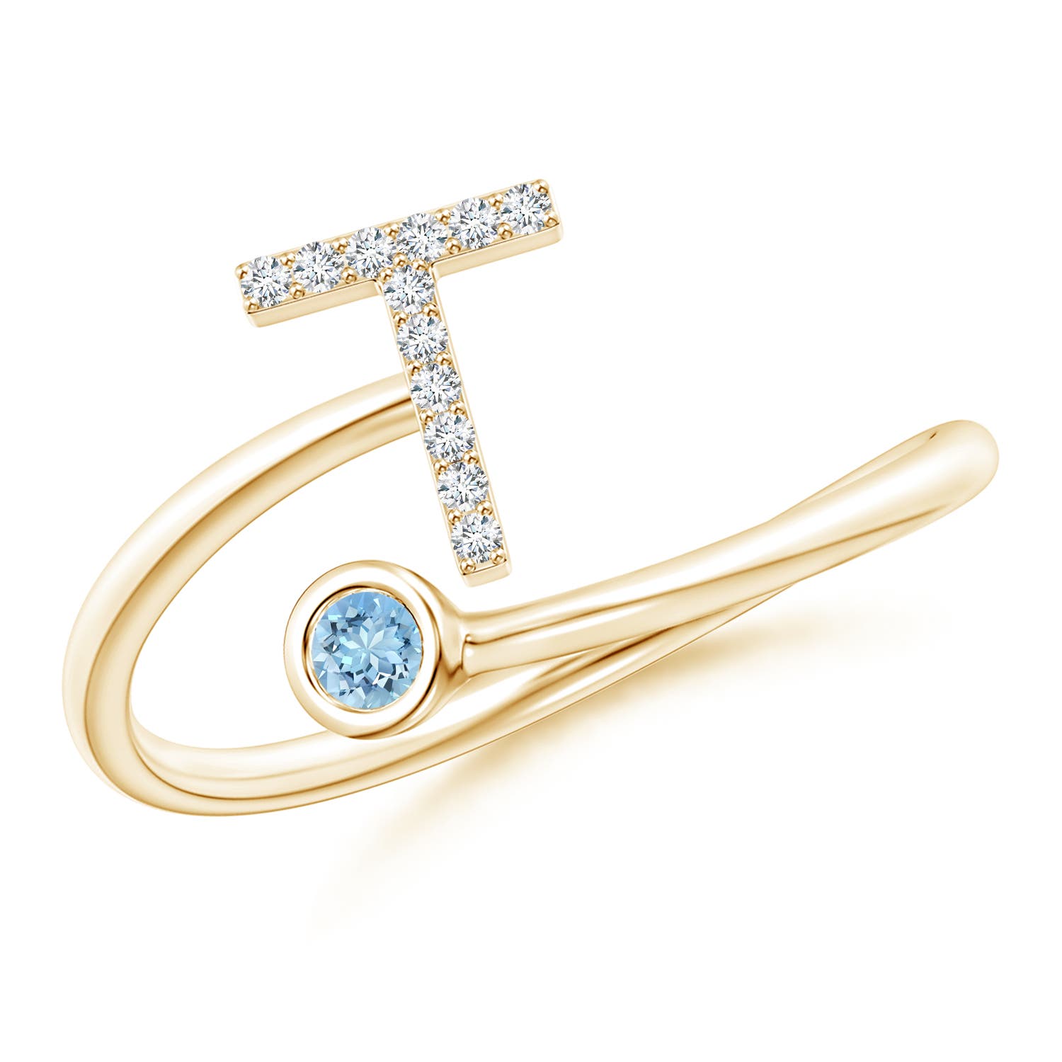 AAAA - Aquamarine / 0.1 CT / 14 KT Yellow Gold