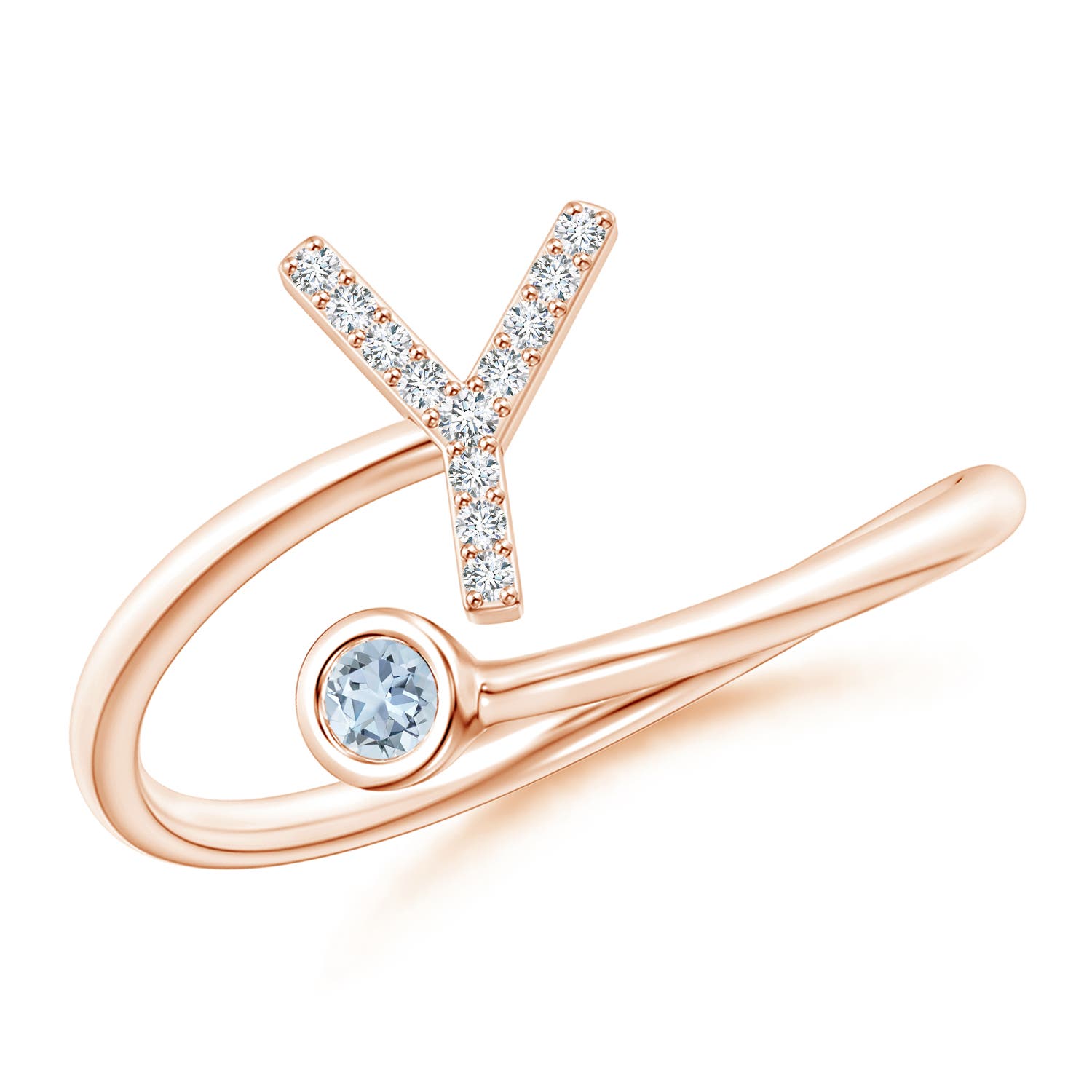 A - Aquamarine / 0.1 CT / 14 KT Rose Gold