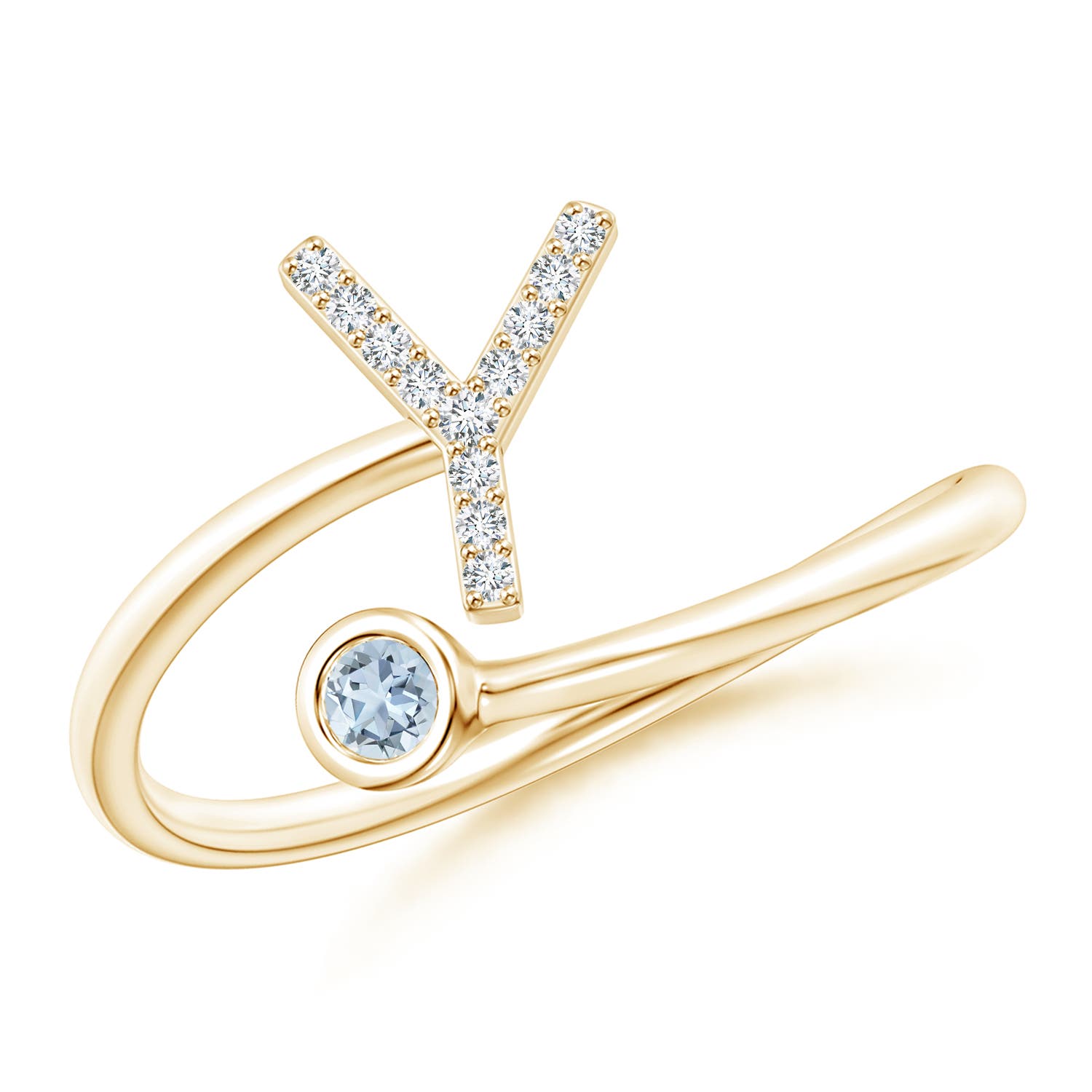 A - Aquamarine / 0.1 CT / 14 KT Yellow Gold