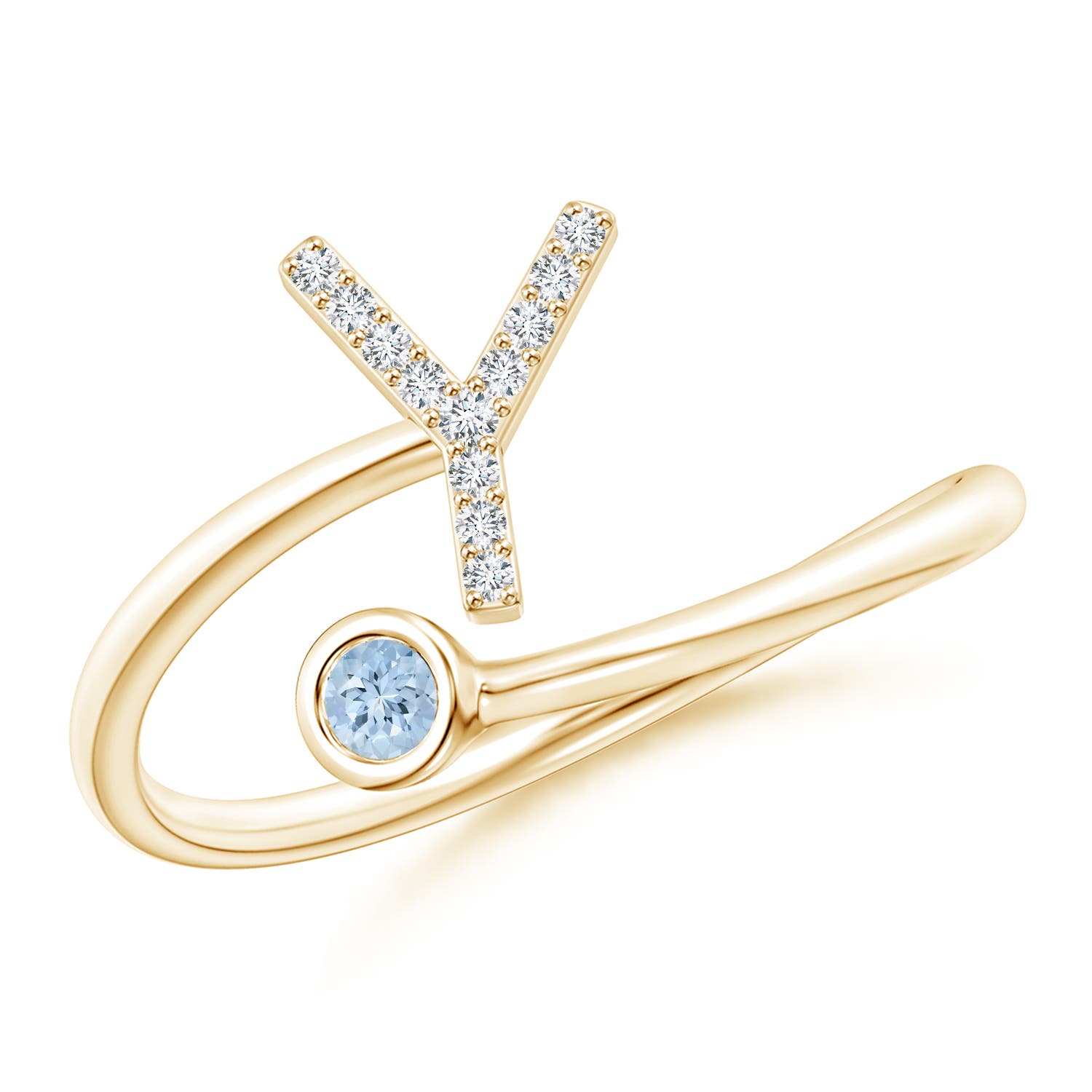 AA - Aquamarine / 0.1 CT / 14 KT Yellow Gold