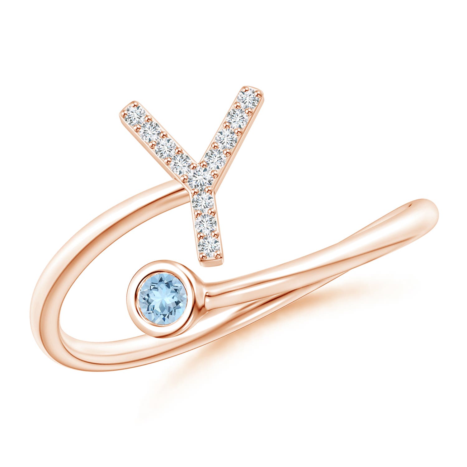 AAA - Aquamarine / 0.1 CT / 14 KT Rose Gold