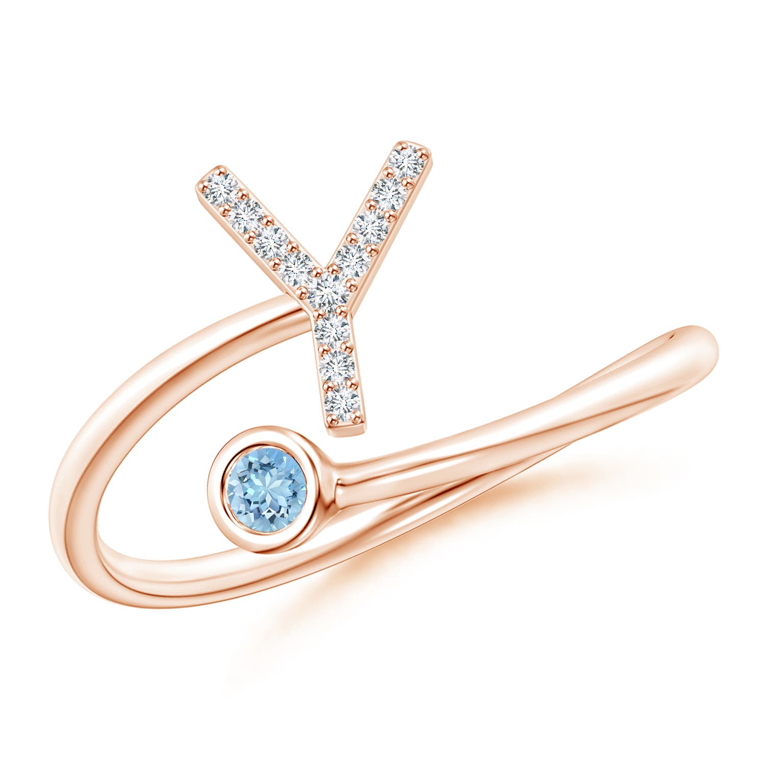 AAAA - Aquamarine / 0.1 CT / 14 KT Rose Gold