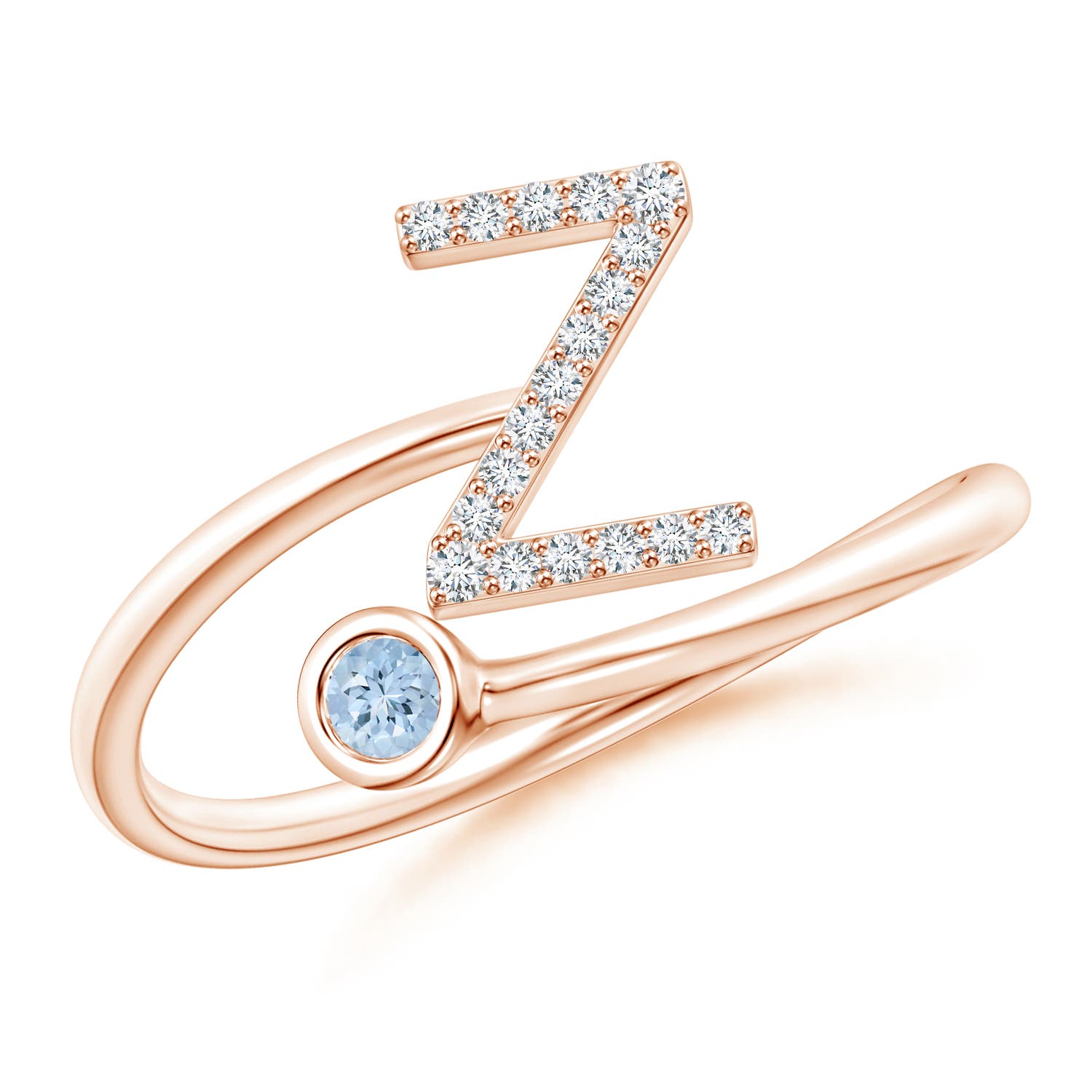 AA - Aquamarine / 0.12 CT / 14 KT Rose Gold