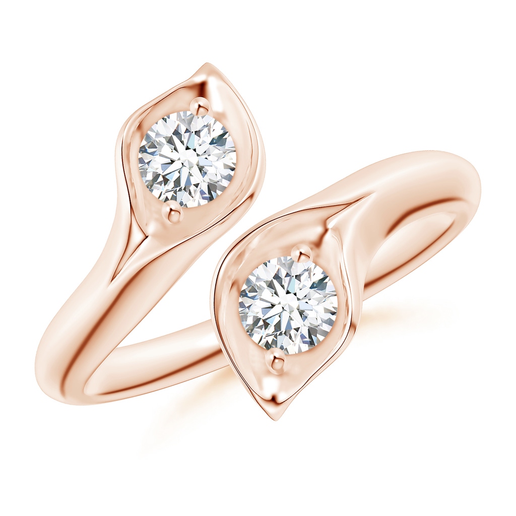 4mm GVS2 Calla Lily Two Stone Diamond Ring in Rose Gold
