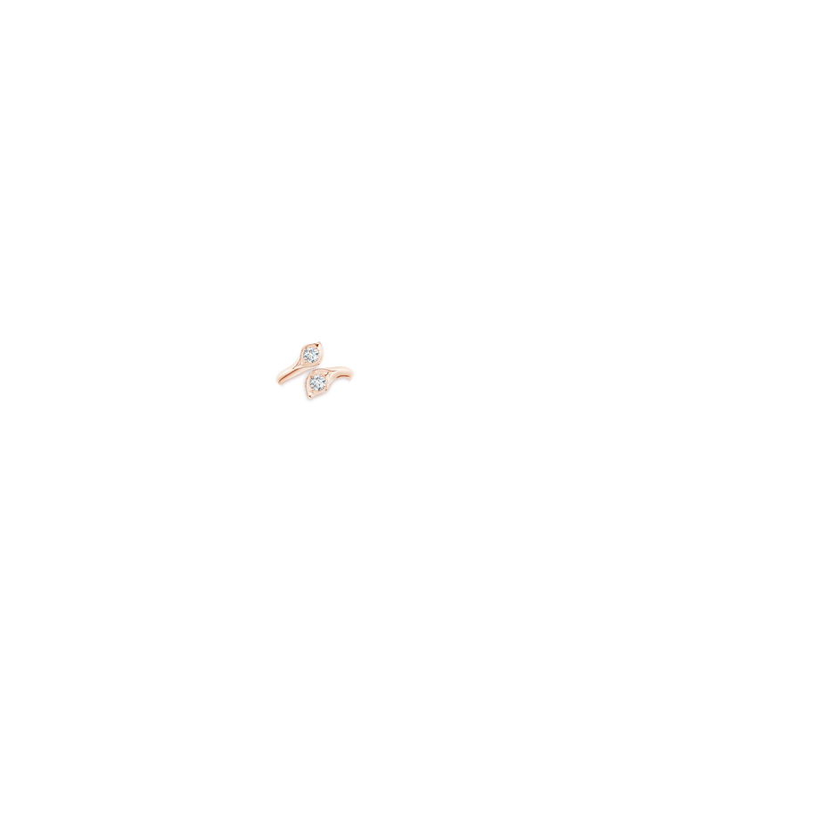 4mm GVS2 Calla Lily Two Stone Diamond Ring in Rose Gold hand