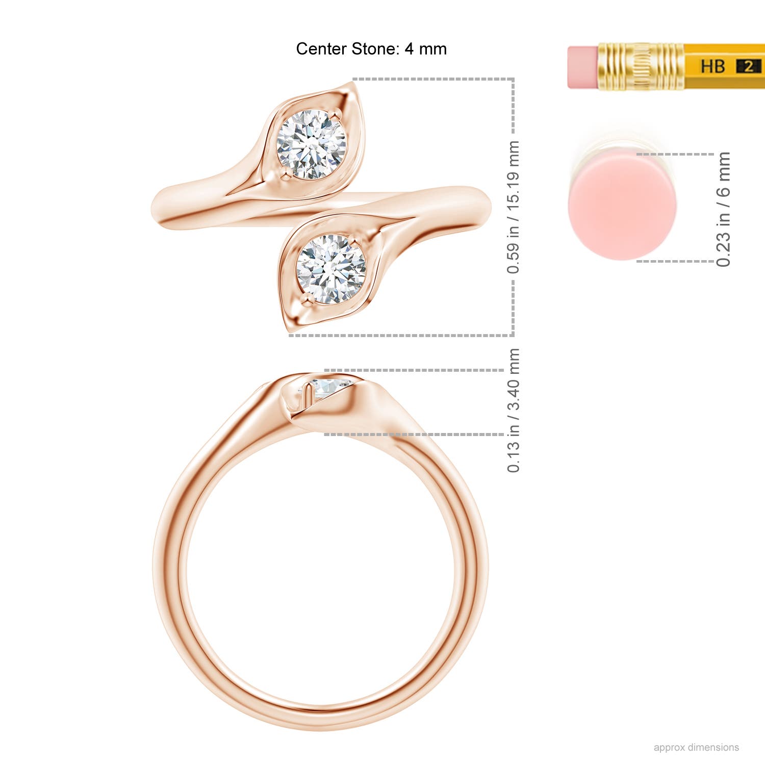 G, VS2 / 0.46 CT / 14 KT Rose Gold