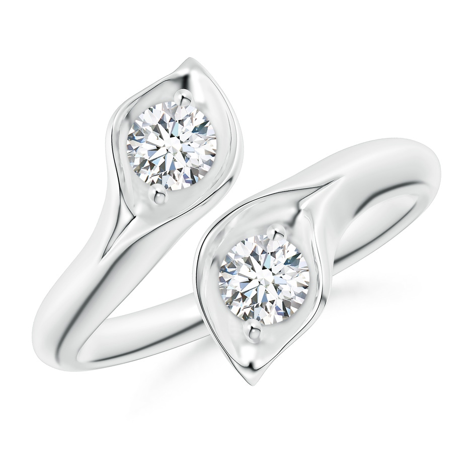 4mm GVS2 Calla Lily Two Stone Diamond Ring in White Gold 