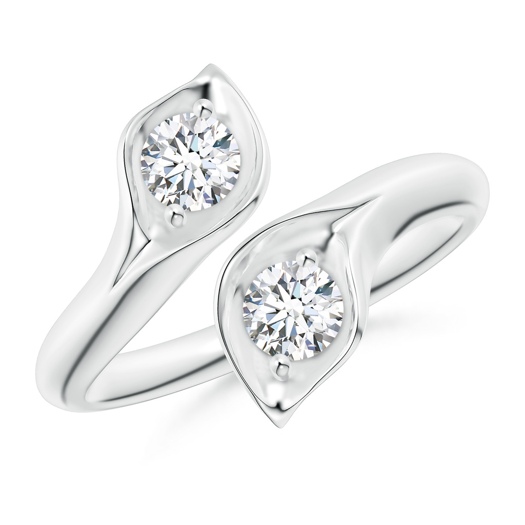 4mm GVS2 Calla Lily Two Stone Diamond Ring in White Gold