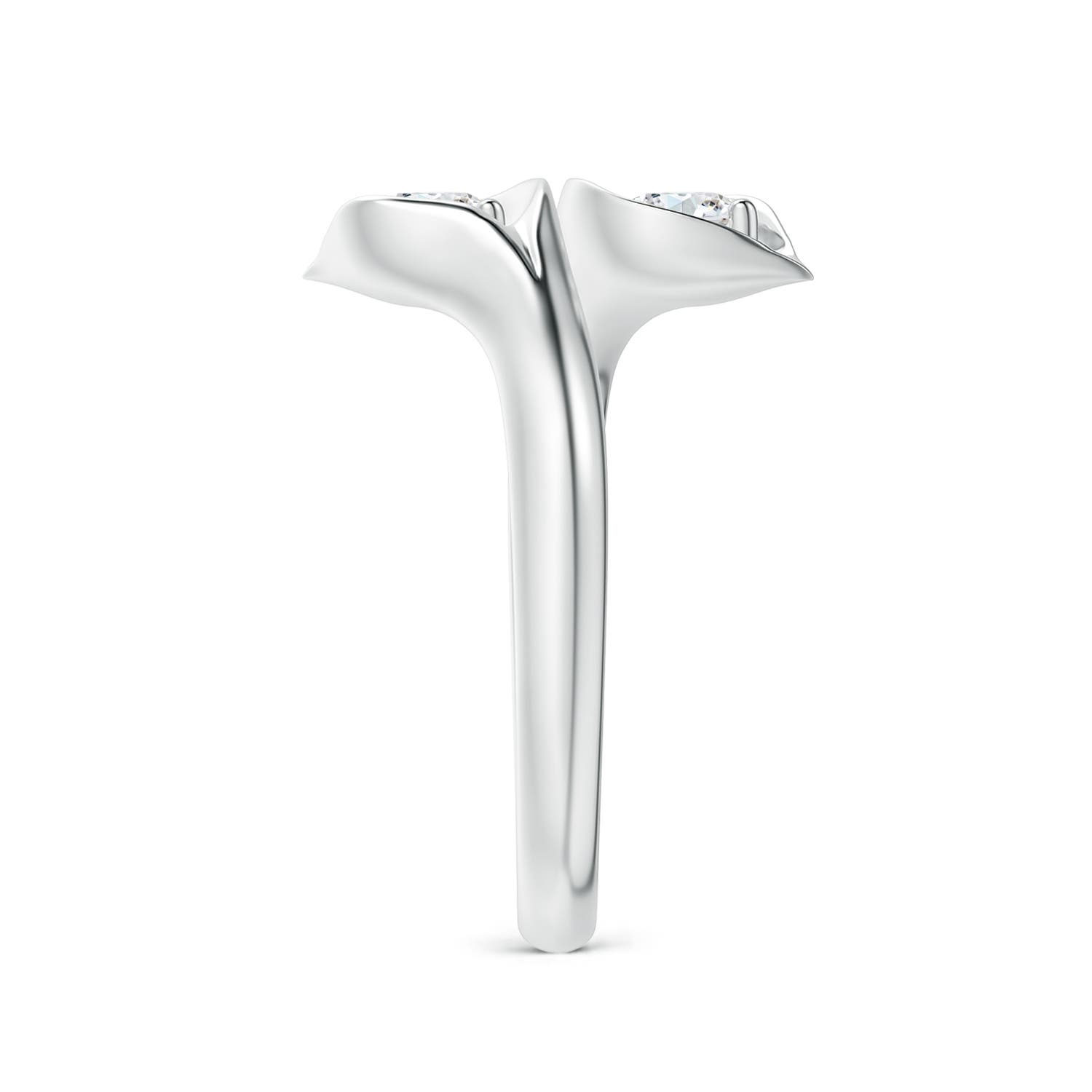4mm GVS2 Calla Lily Two Stone Diamond Ring in White Gold - side 3