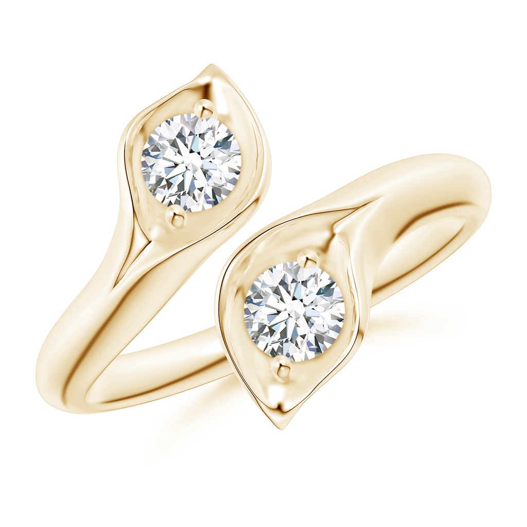 4mm GVS2 Calla Lily Two Stone Diamond Ring in Yellow Gold