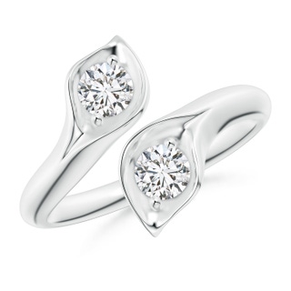 4mm HSI2 Calla Lily Two Stone Diamond Ring in White Gold