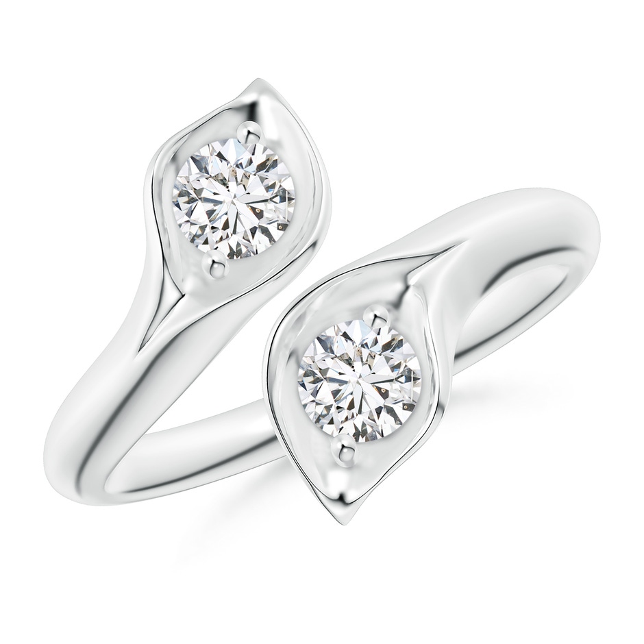 4mm HSI2 Calla Lily Two Stone Diamond Ring in White Gold 
