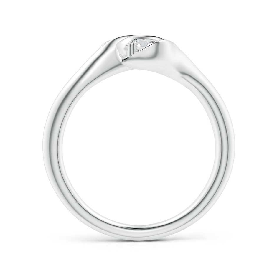 4mm HSI2 Calla Lily Two Stone Diamond Ring in White Gold Side-1