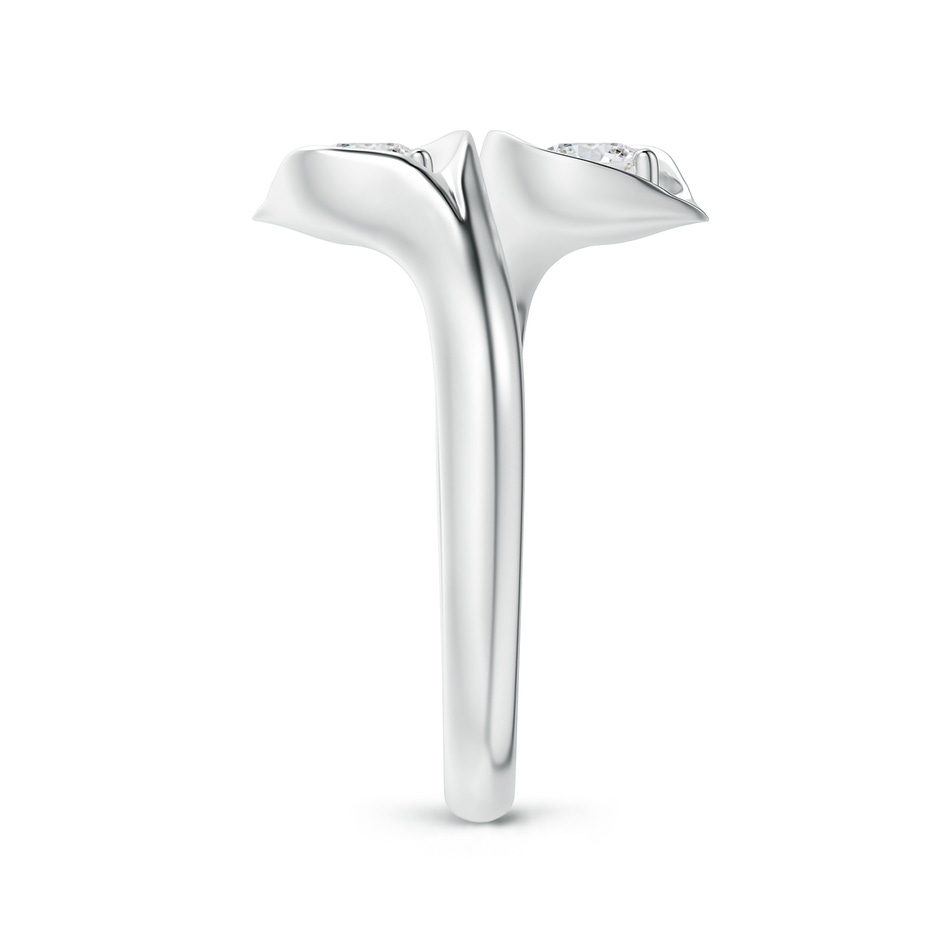4mm HSI2 Calla Lily Two Stone Diamond Ring in White Gold Side-2