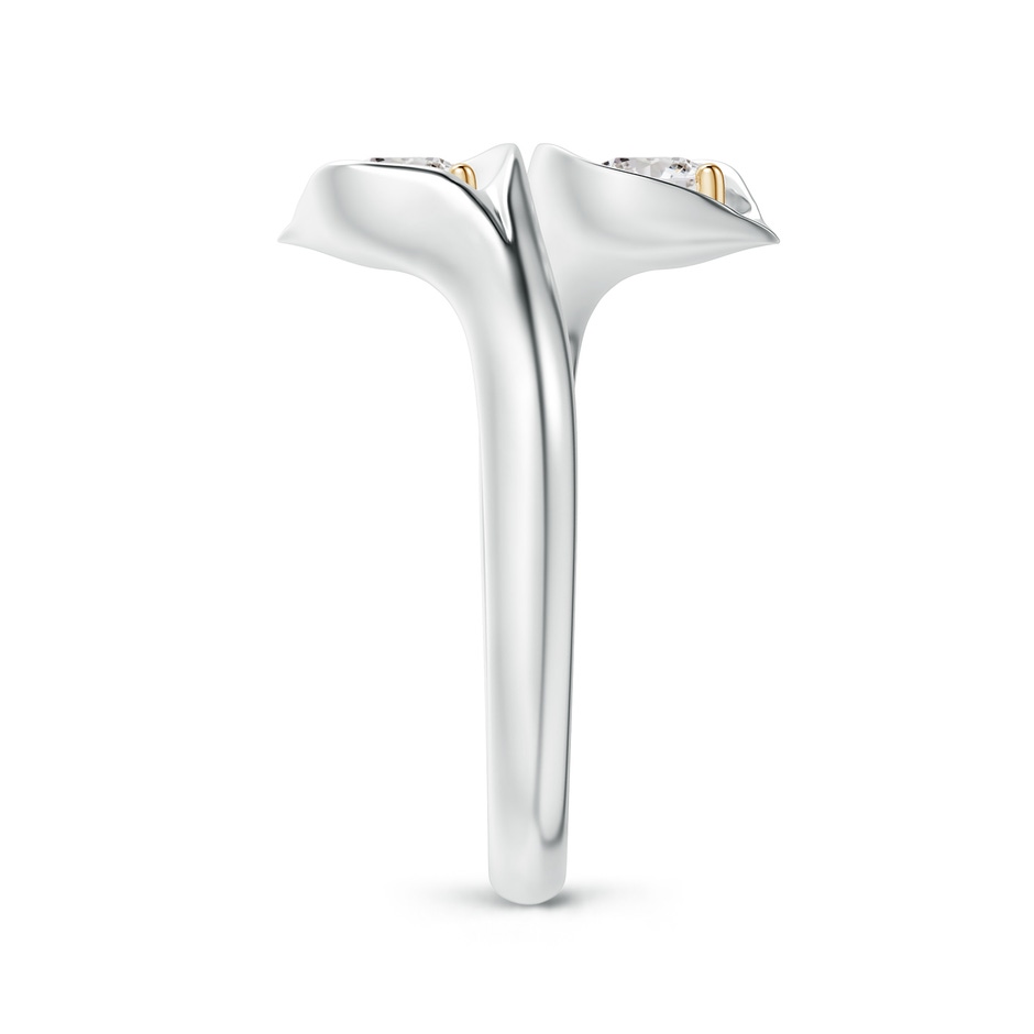 4mm IJI1I2 Calla Lily Two Stone Diamond Ring in White Gold Yellow Gold Side-2