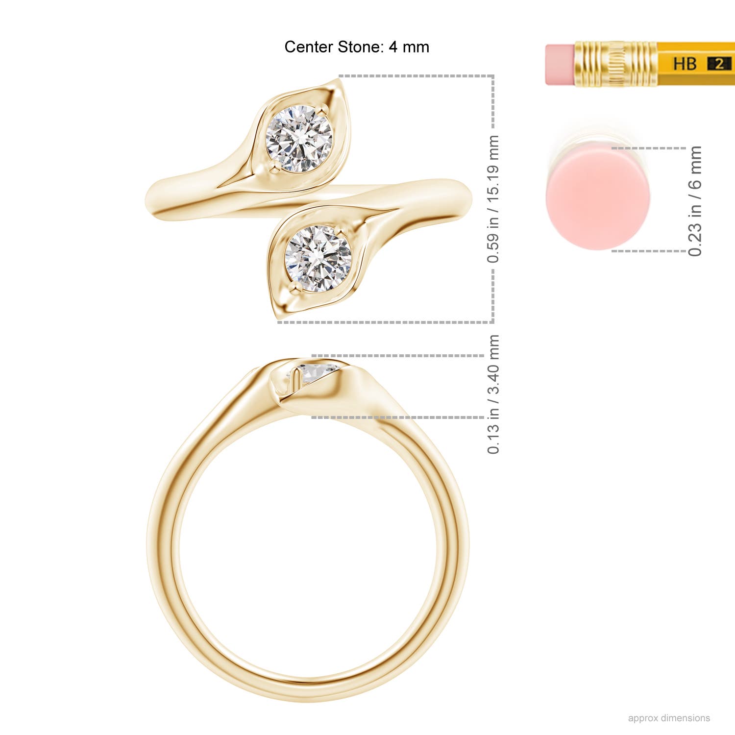 I-J, I1-I2 / 0.46 CT / 14 KT Yellow Gold