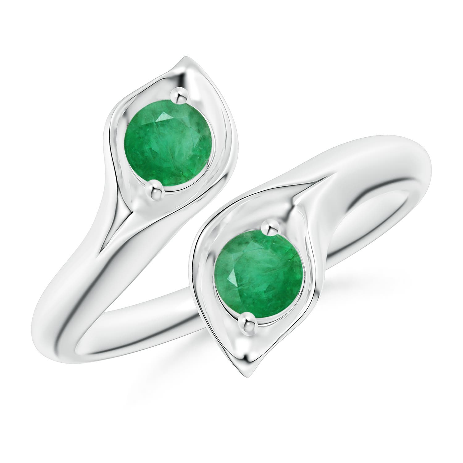 A - Emerald / 0.48 CT / 14 KT White Gold