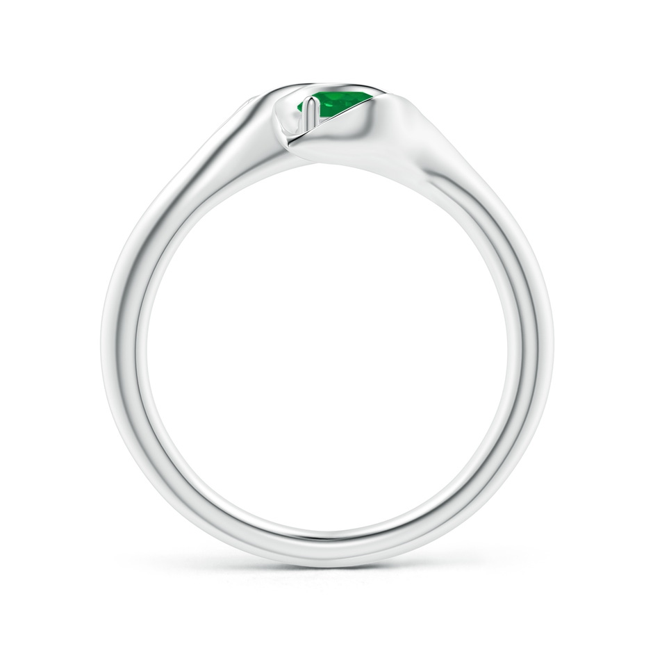 4mm AA Calla Lily Two Stone Emerald Ring in P950 Platinum side 1