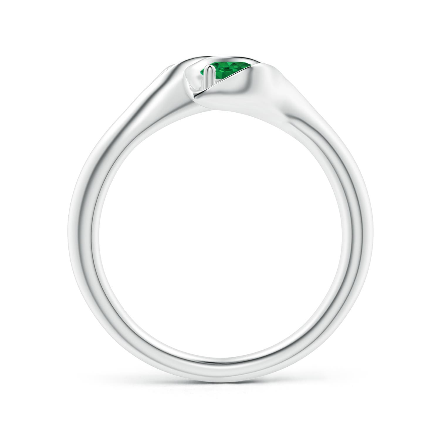 AAA - Emerald / 0.48 CT / 14 KT White Gold