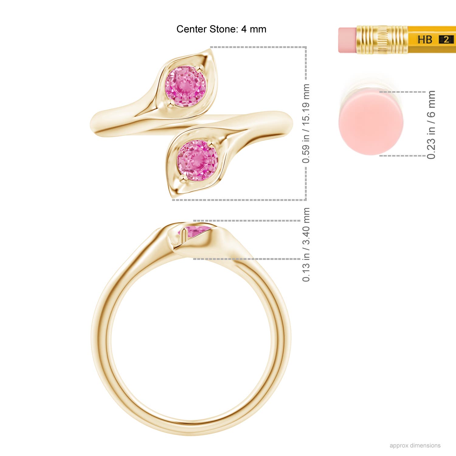 AA - Pink Sapphire / 0.66 CT / 14 KT Yellow Gold