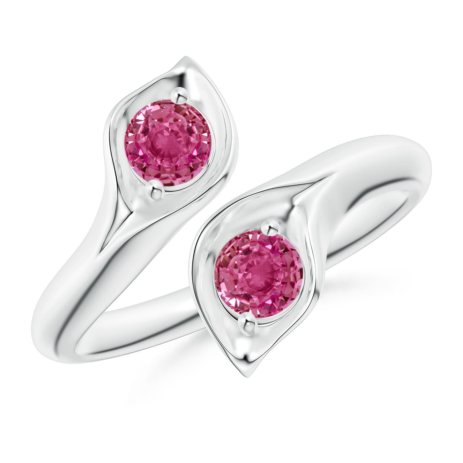 AAAA - Pink Sapphire / 0.66 CT / 14 KT White Gold