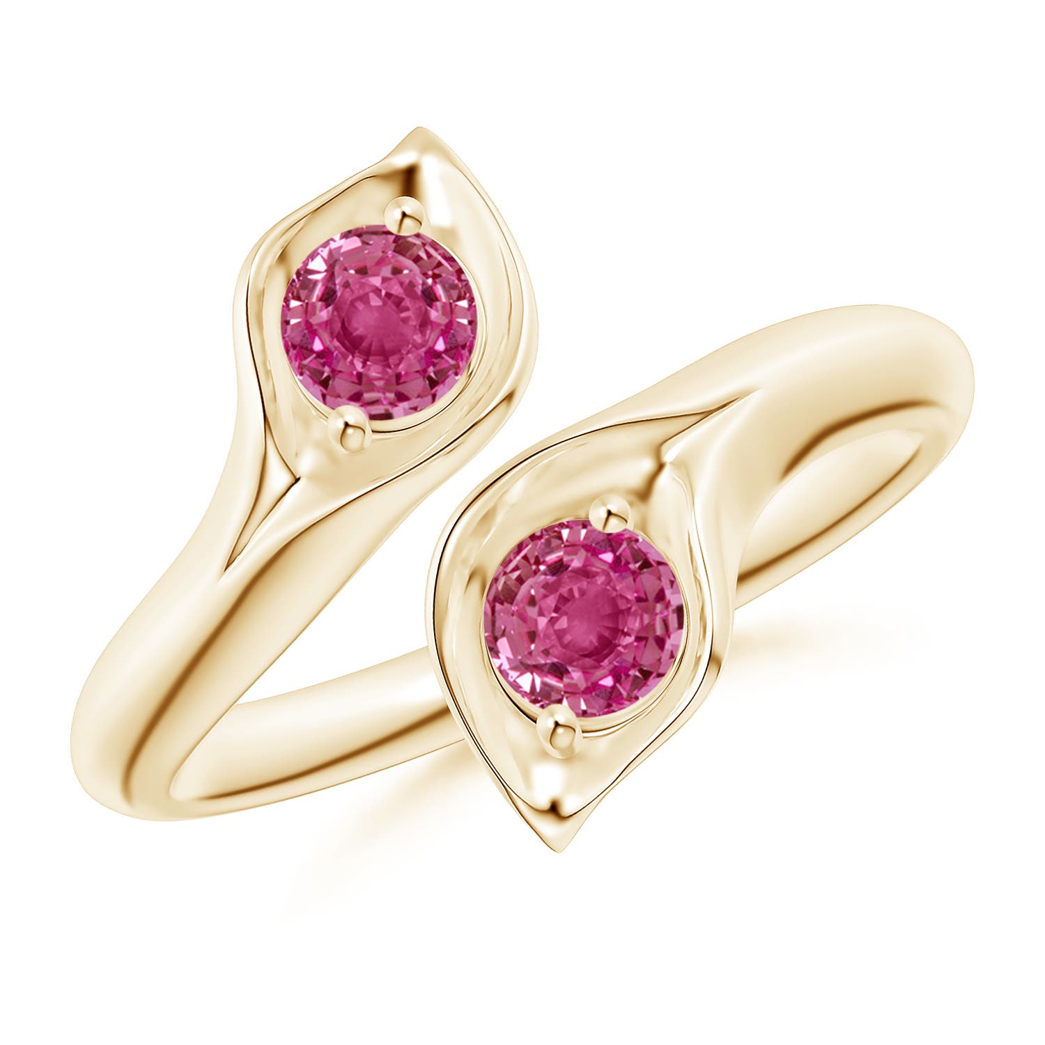 AAAA - Pink Sapphire / 0.66 CT / 14 KT Yellow Gold