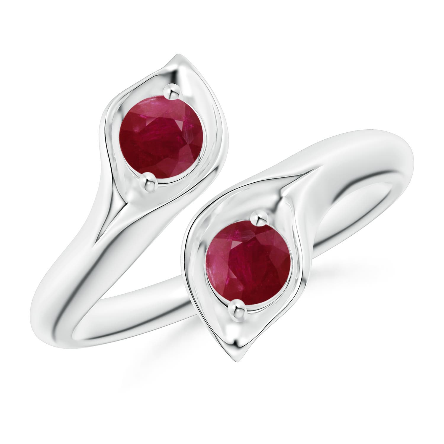 A - Ruby / 0.68 CT / 14 KT White Gold