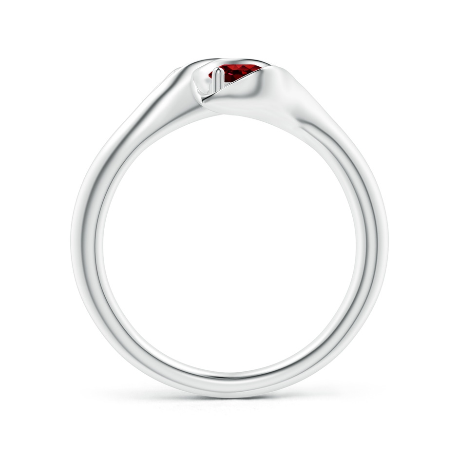 4mm AAAA Calla Lily Two Stone Ruby Ring in White Gold Side 1