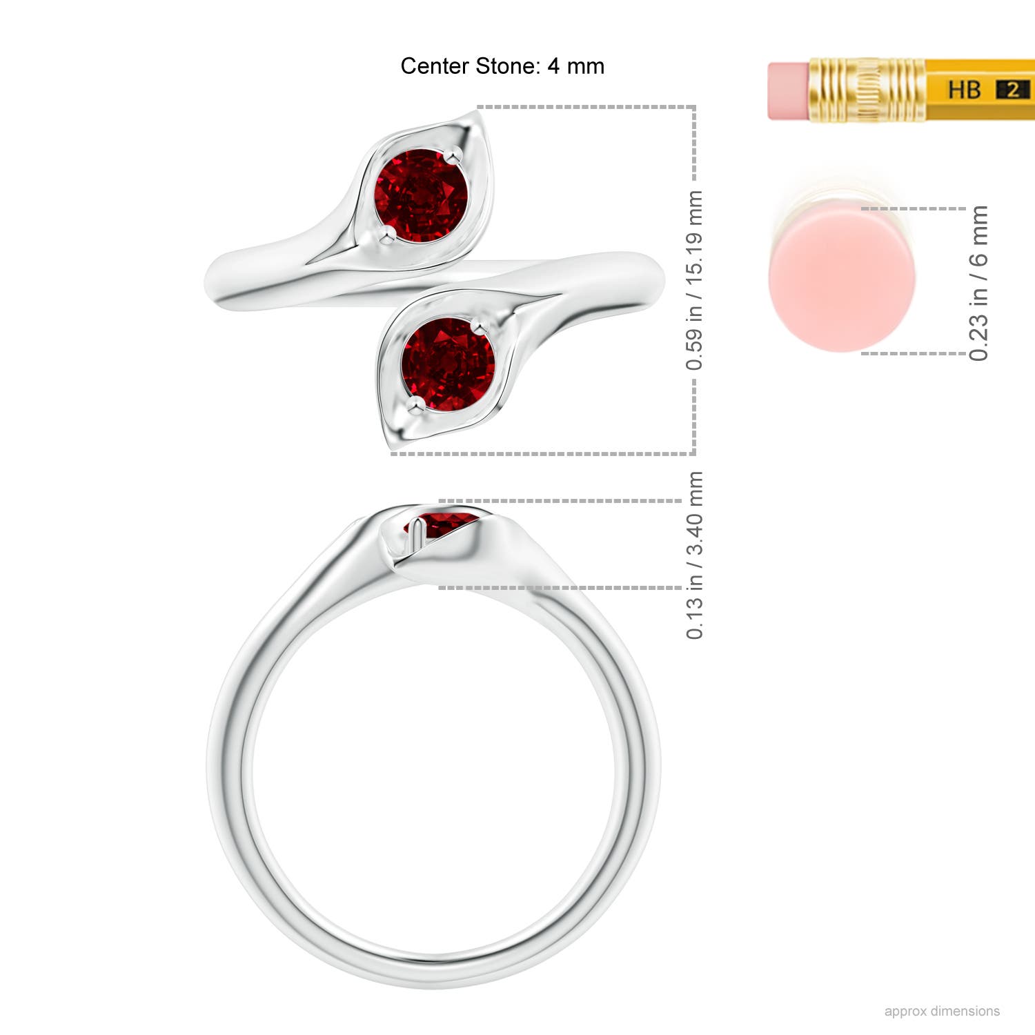 AAAA - Ruby / 0.68 CT / 14 KT White Gold