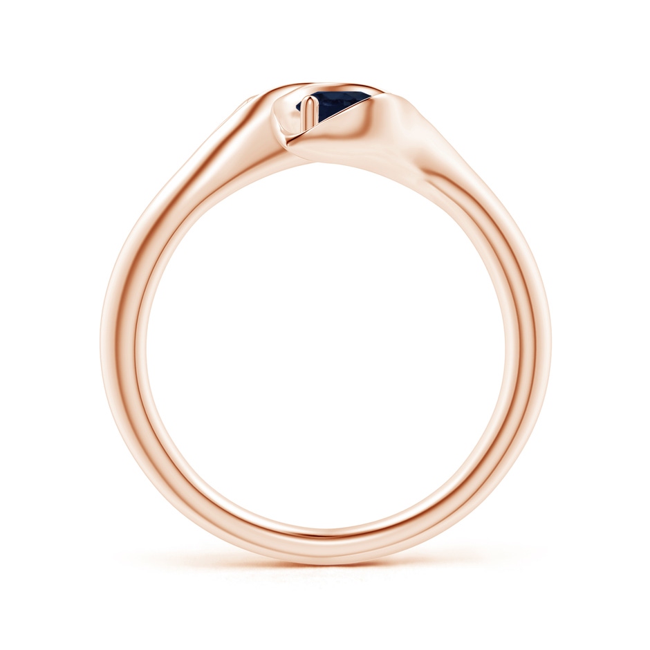 4mm A Calla Lily Two Stone Sapphire Ring in Rose Gold side-1