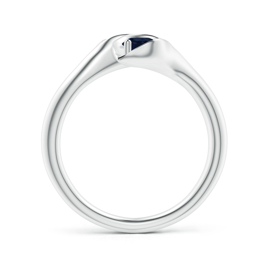 4mm A Calla Lily Two Stone Sapphire Ring in White Gold side-1