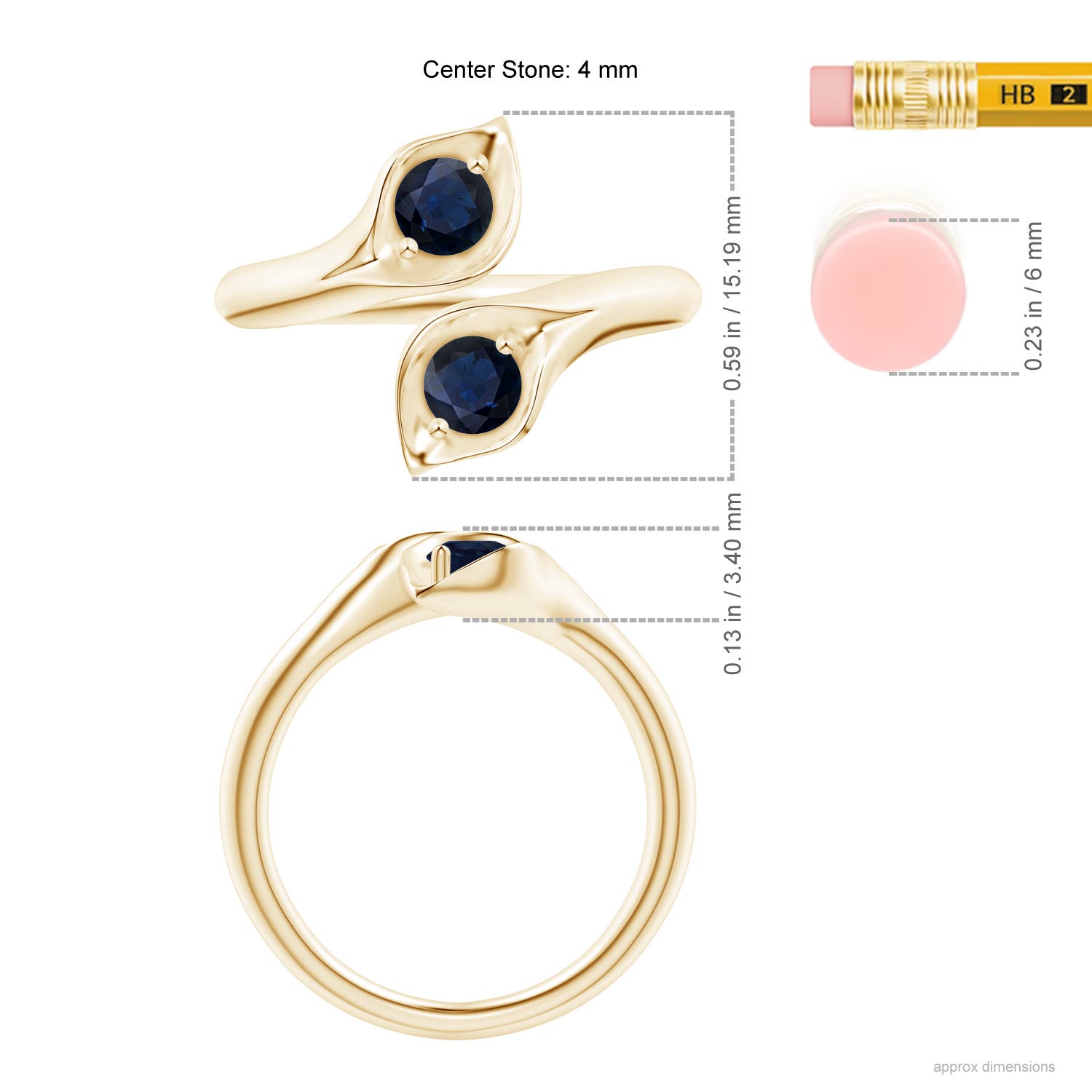 A - Blue Sapphire / 0.66 CT / 14 KT Yellow Gold