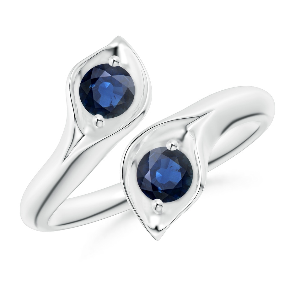 4mm AA Calla Lily Two Stone Sapphire Ring in P950 Platinum 