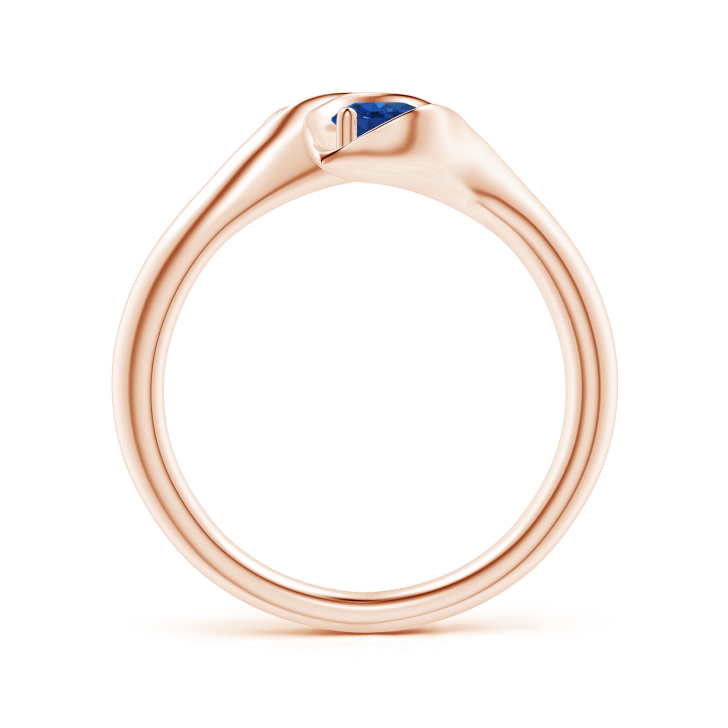 AAA - Blue Sapphire / 0.66 CT / 14 KT Rose Gold