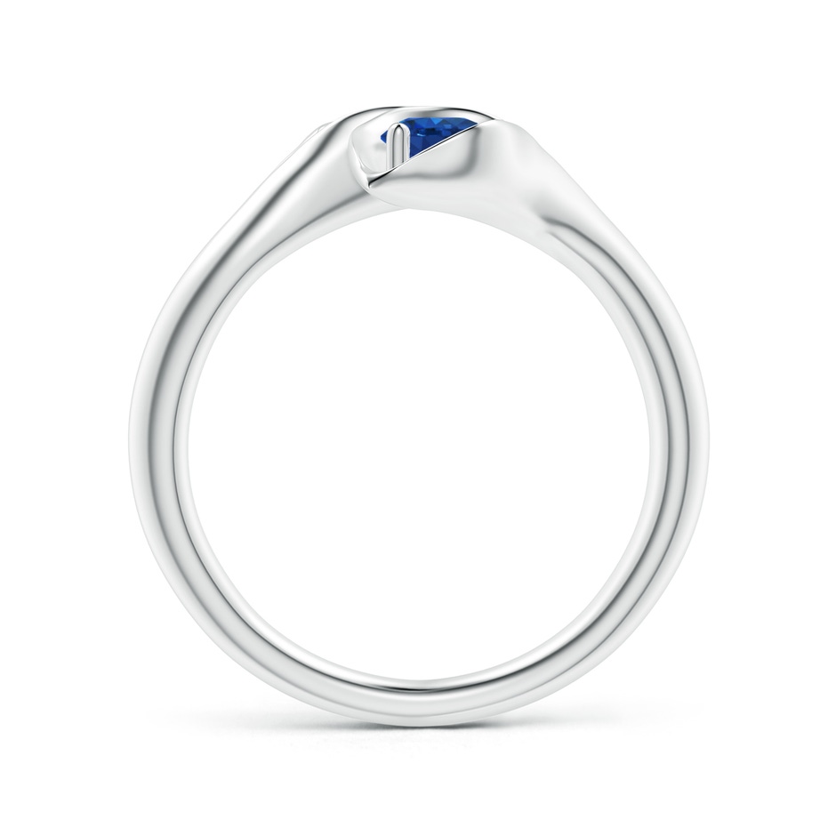 4mm AAA Calla Lily Two Stone Sapphire Ring in White Gold side-1