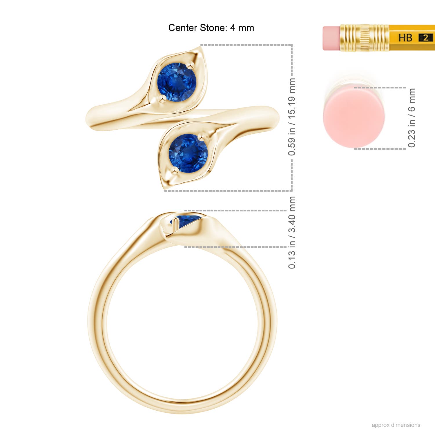 AAA - Blue Sapphire / 0.66 CT / 14 KT Yellow Gold