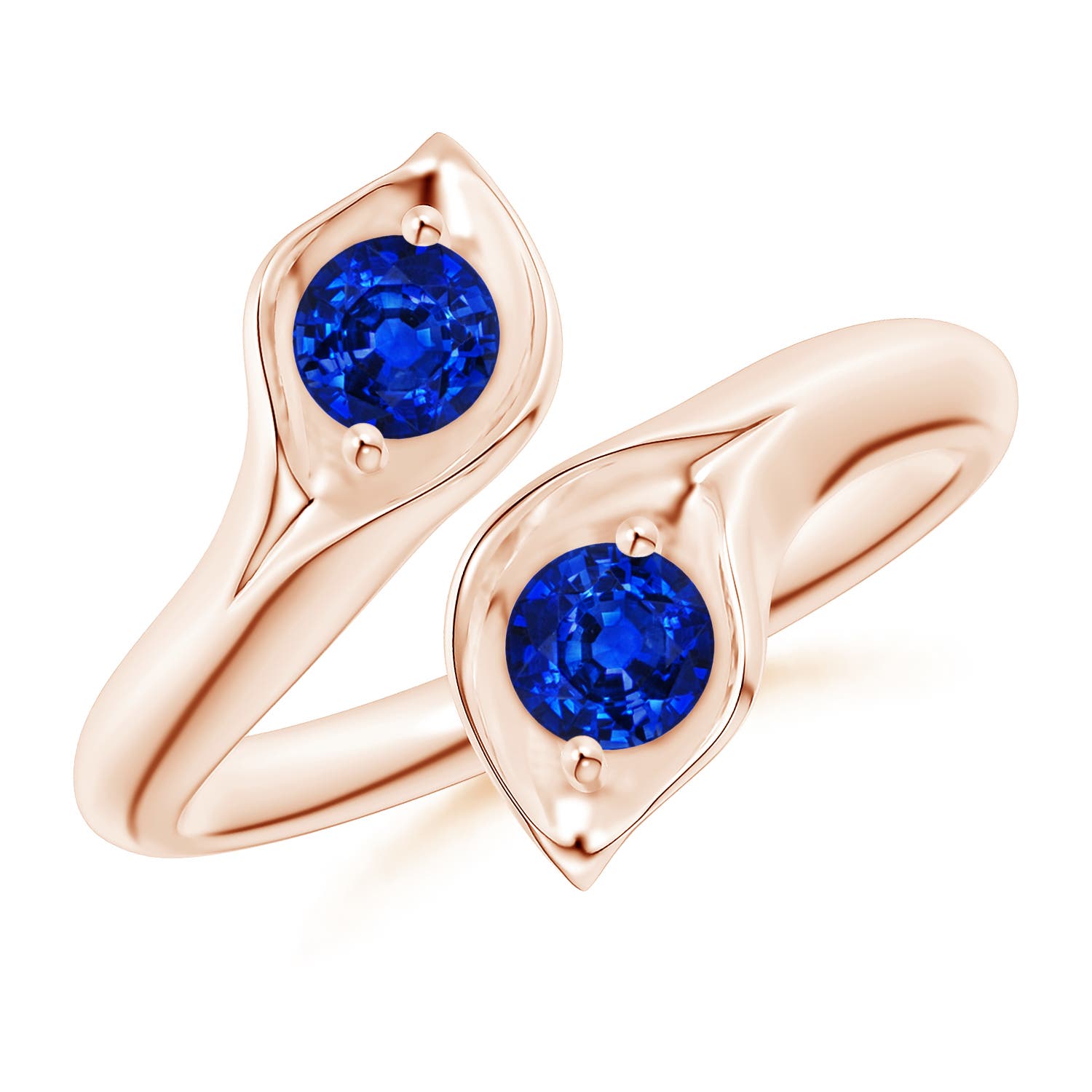 AAAA - Blue Sapphire / 0.66 CT / 14 KT Rose Gold