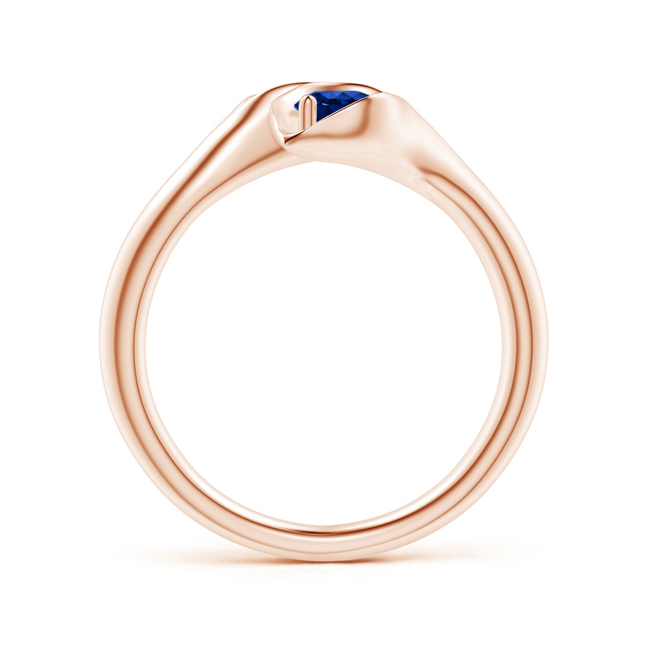 4mm AAAA Calla Lily Two Stone Sapphire Ring in Rose Gold side-1