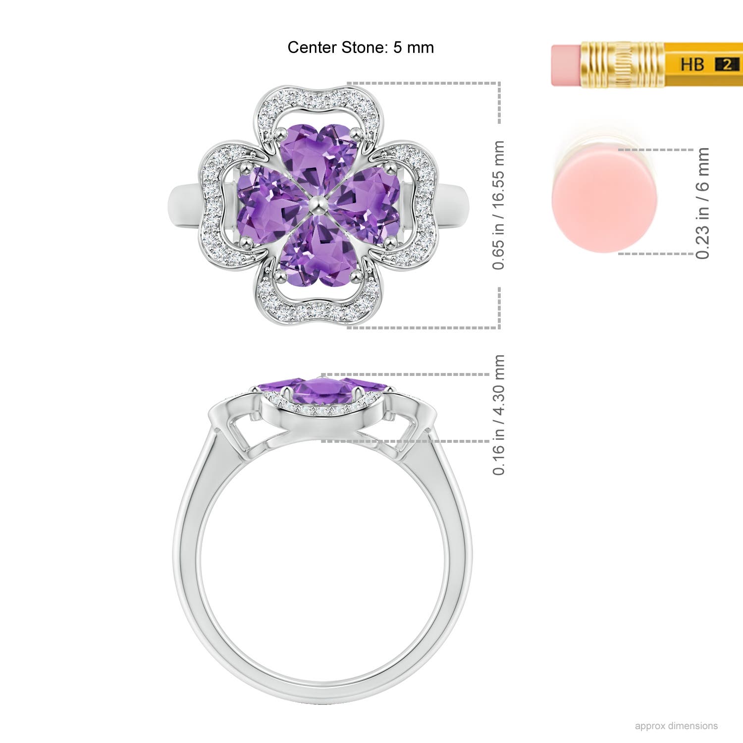 A - Amethyst / 1.57 CT / 14 KT White Gold