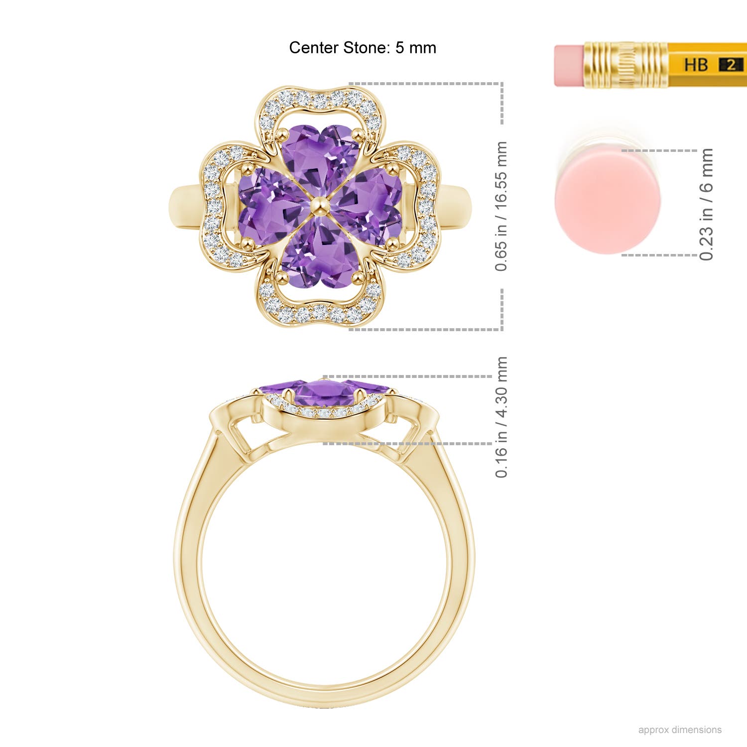 A - Amethyst / 1.57 CT / 14 KT Yellow Gold