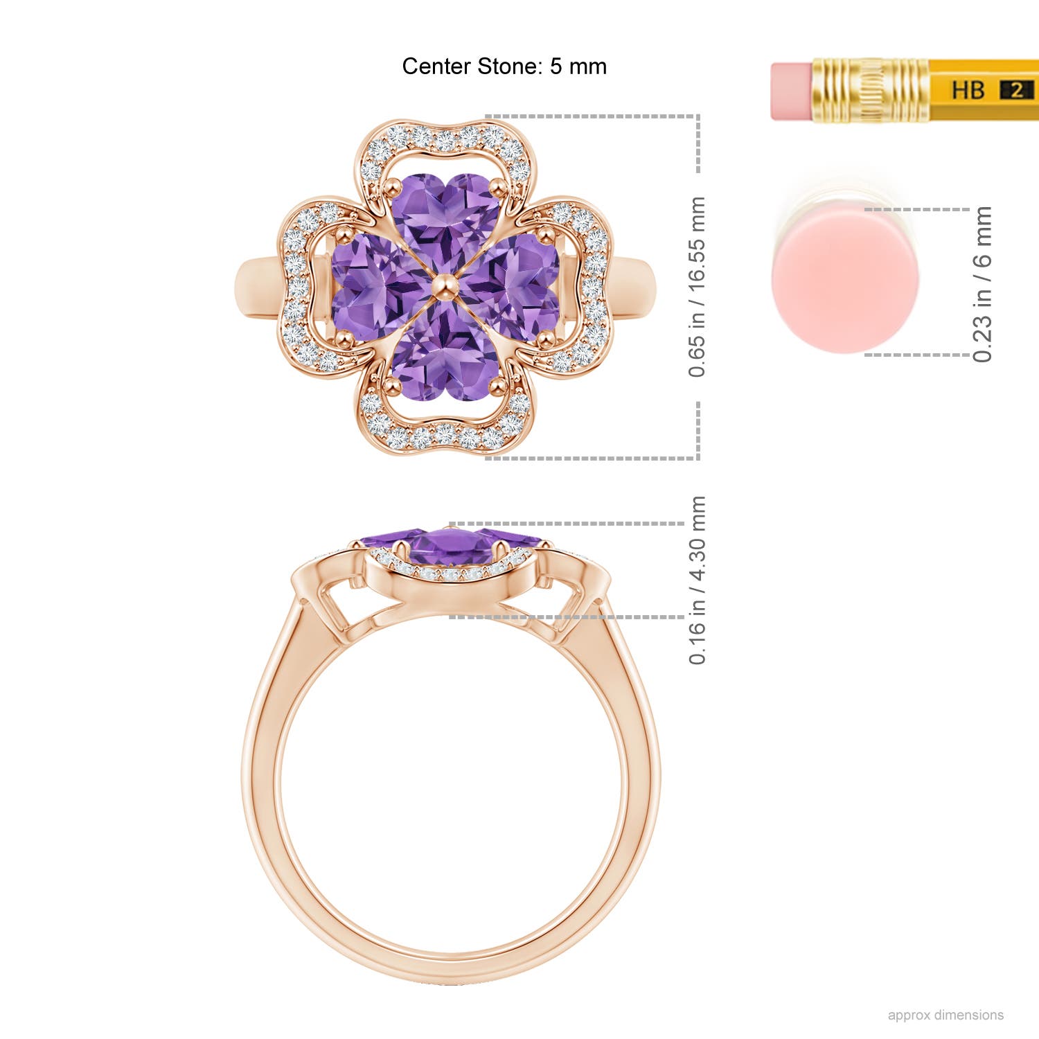 AA - Amethyst / 1.57 CT / 14 KT Rose Gold